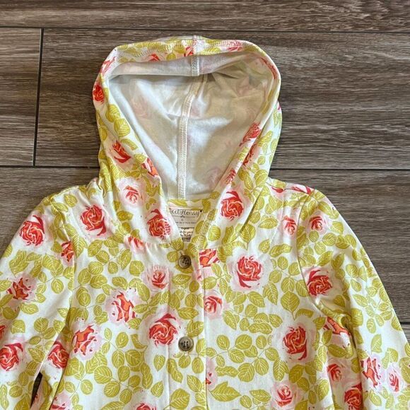 SweetHoney Hooded Ruffle Floral Button Down Long Sleeve Shirt Size 6 - Picture 3 of 5